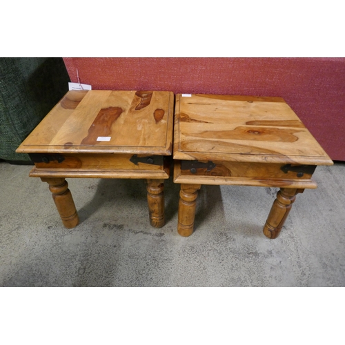 1623 - A pair of Indian hardwood side tables