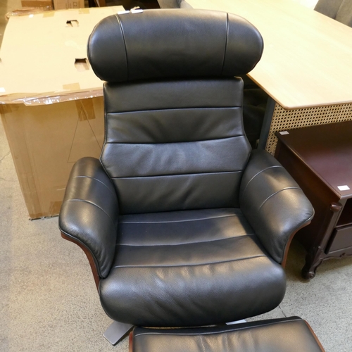 1635 - Kuka Karma Chair with ottoman - black   , Original RRP  £566.66 + vat - damaged(4194-3)     * This l... 