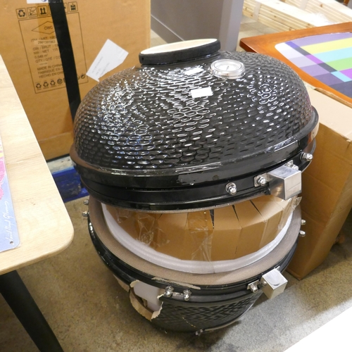 1644 - 25  Kamado Grill with cover - Black   , Original RRP  £608.33 + vat (4194-15)     * This lot is subj... 