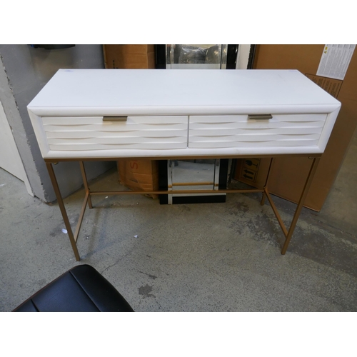 1664 - A white two drawer console table