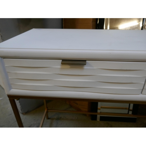 1664 - A white two drawer console table