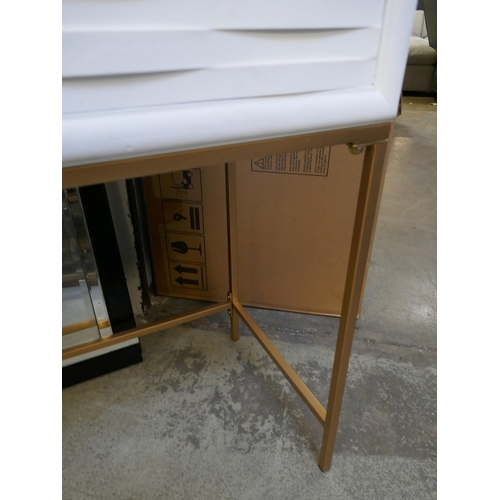 1664 - A white two drawer console table