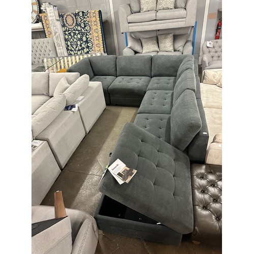 1502 - Tisdale 6 sectional piece Sofa - Grey    , Original RRP  £1166.66 + vat (4194-31)     * This lot is ... 