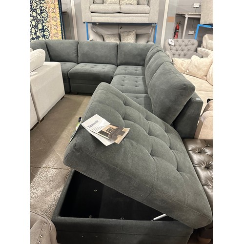 1502 - Tisdale 6 sectional piece Sofa - Grey    , Original RRP  £1166.66 + vat (4194-31)     * This lot is ... 