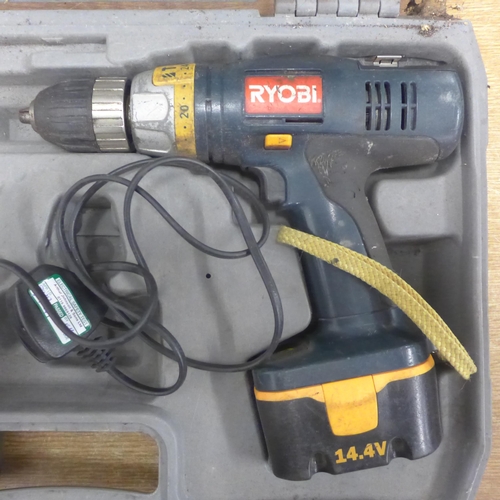 2020 - A Ryobi 14v drill (Model CD1-1441) and 2 batteries