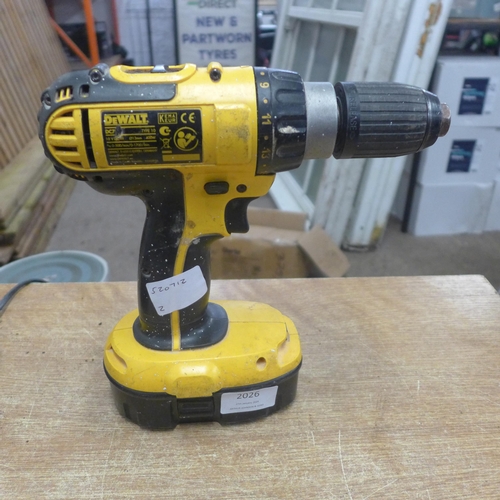 2026 - A Dewalt 18v cordless drill (DC7) with a battery and charger
