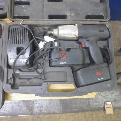 2034 - 2 Sealey cordless impact drills with batter and charger (CP3004)  and (CP3001) both in cases