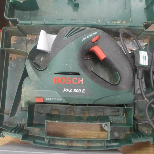 2052 - A Nu-tool cordless drill (NPK20) - 20v  with charger, a Bosch multi saw  (PFZ500E) - 240v and a Skil... 