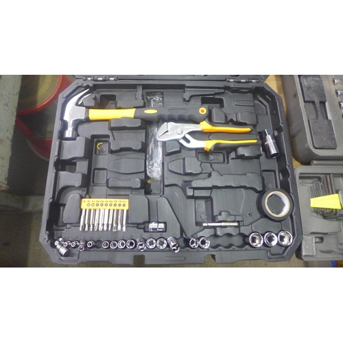 2053 - A Pro User socket and spanner set and a Deko tool set including screwdrivers, bit set, sockets, grip... 