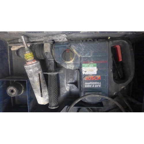 2060 - A Bosch hammer drill (GBH 24 VRE) with an assortment of drill bits, a Bosch multi drill (GBH 4 DFE) ... 