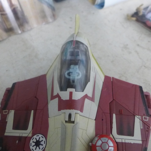 2065 - Two star wars toys - The Millennium Falcon and Obi-Wan Kenobi's Jedi Star Fighter