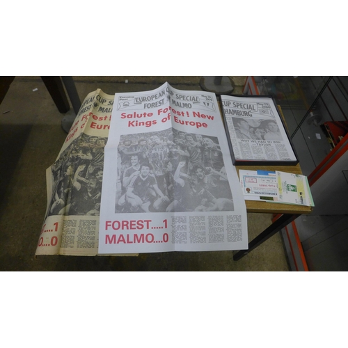 2097 - A collection of Nottingham Forest European Cup football memorabilia