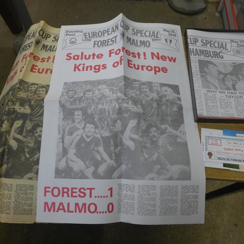 2097 - A collection of Nottingham Forest European Cup football memorabilia