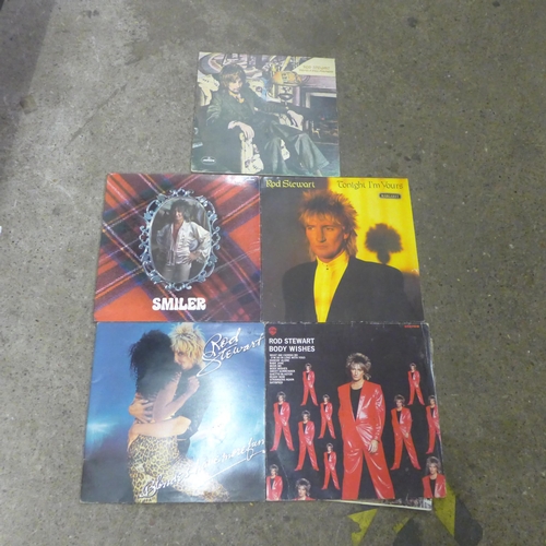 2118 - 5 Rod Stewart LP records including Tonigth I'm Yours, Body Wishes, Blondes Have More Fun, Never A Du... 