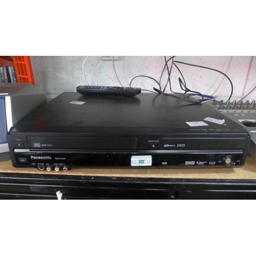 2139 - A Panasonic DMR-EZ49V DVD/VHS Combi recorder/player, with remote