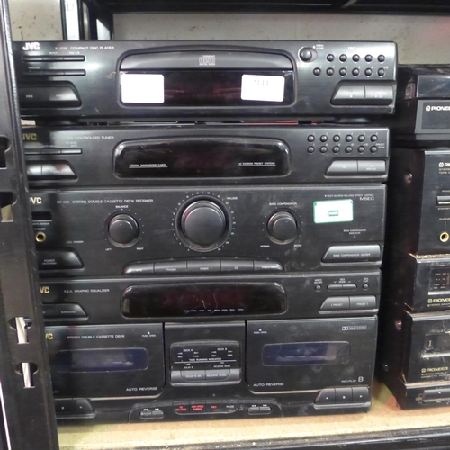 2144 - A quantity of JVC stereo equipment including XL-E58 comapct disc player, computer controlled tuner, ... 