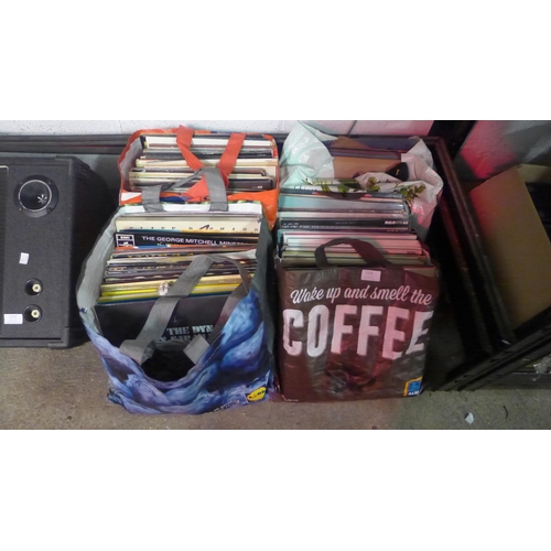 2155 - 4 Bags of various records/albums, approx. 400-500 in total