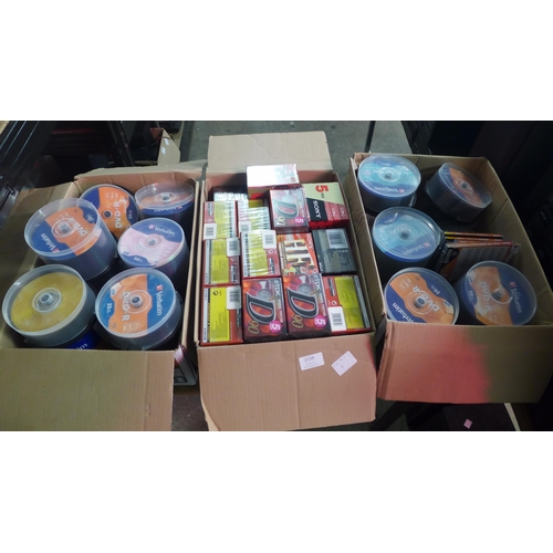 2159 - 2 Boxes of DVD recordables and a box of tape recordables