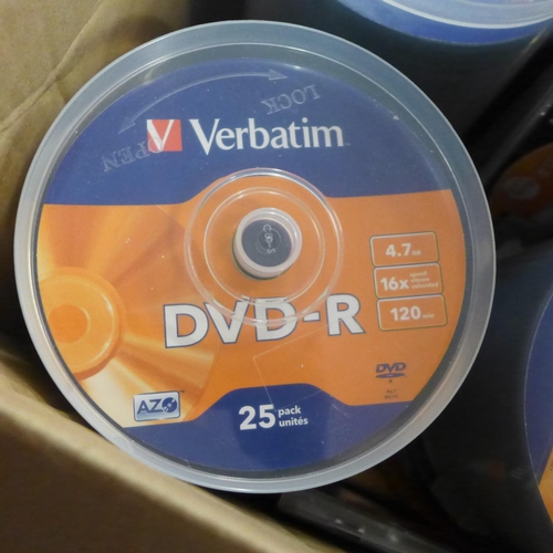 2159 - 2 Boxes of DVD recordables and a box of tape recordables