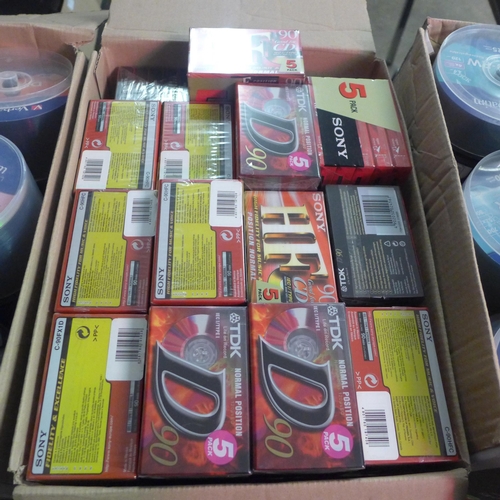 2159 - 2 Boxes of DVD recordables and a box of tape recordables