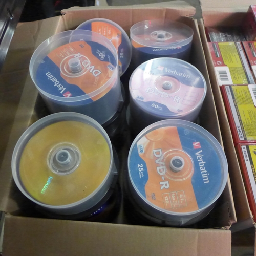 2159 - 2 Boxes of DVD recordables and a box of tape recordables