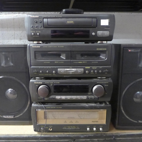 2168 - A quantity of Technics stereo hi-fi equipment including compact disc player SL-CA1060, stereo casset... 