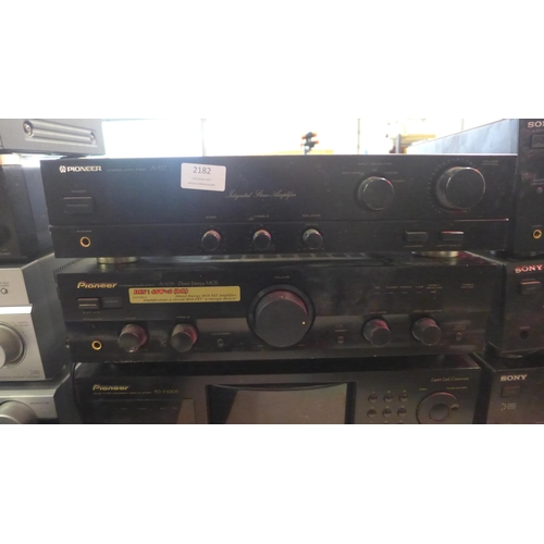 2182 - A quantity of Pioneer stereo equipment including an A-117 stereo amplifier, an A-109 Direct Energy M... 