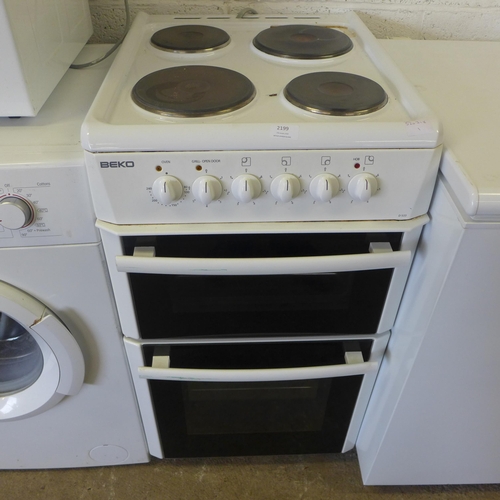 2199 - A Beko 4-ring electric double oven (1 ring not working)