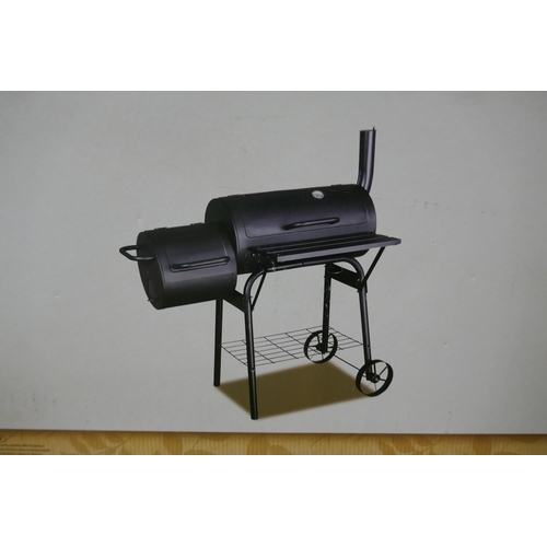 2222A - A Gardenline 2 compartment smoker barbeque- unused - sealed in box