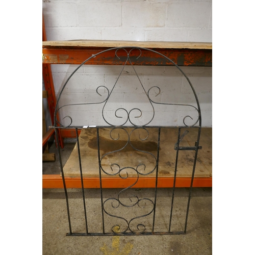 2254 - A wrought iron garden gate with fittings