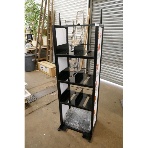 2276 - 2 Shell Helix Motor Oil black metal shop display stands