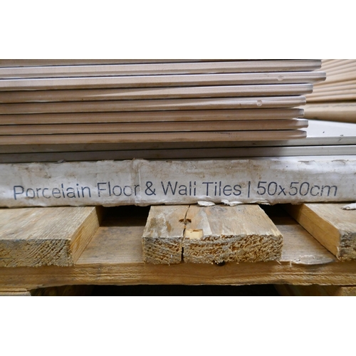 2280 - A quantity of 79 60x30cm ceramic wall and floor tiles and a quantity of 6 50x50cm porcelain wall and... 