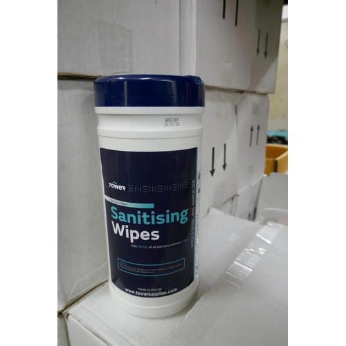 2347 - 10 Boxes x 6 tubs of Tower sanitising wipes