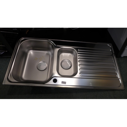 3176 - Andros Stainless Steel 1.5 Bowl Sink (4194-15) *This lot is subject to VAT