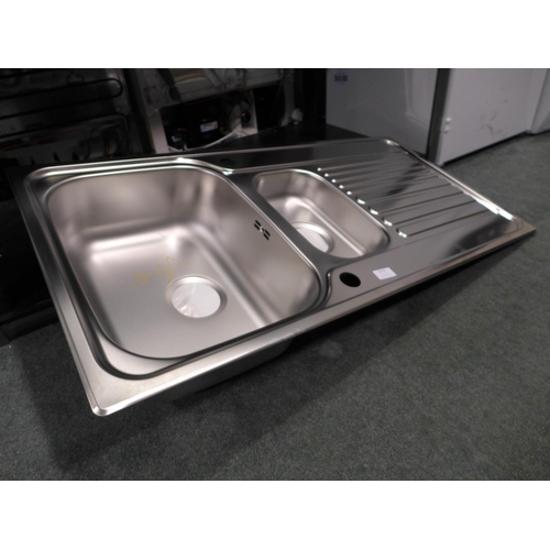 3176 - Andros Stainless Steel 1.5 Bowl Sink (4194-15) *This lot is subject to VAT