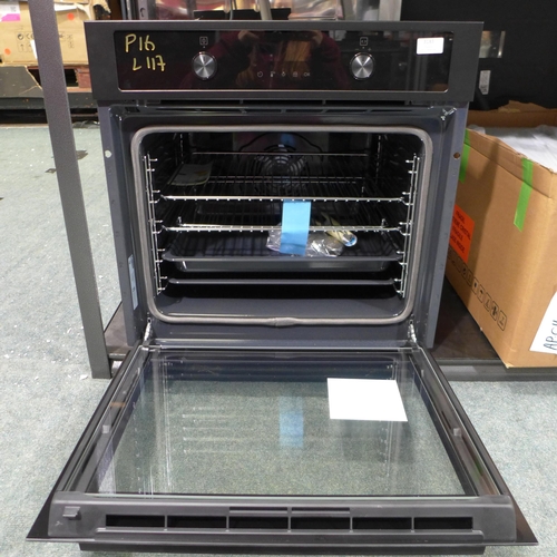 3183 - Zanussi Single Pyrolytic Oven with AirFry (H594xW594xD568) - Black, original RRP £515.84 inc. VAT (4... 