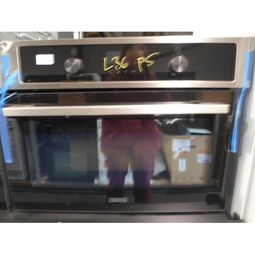 3184 - Zanussi Compact Multifunction Oven with Microwave - Stainless Steel (Cosmetic Damage) (H455xW595xD56... 