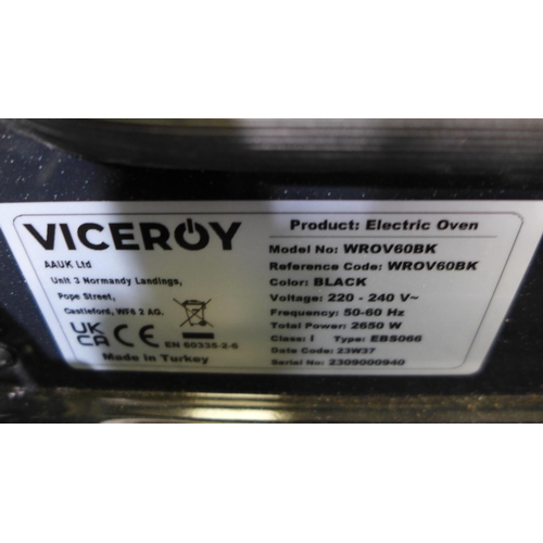 3189 - Viceroy Single Oven with EcoSteam - Black (H595xW595xD547) - model no.:- WROV60BK, original RRP £315... 