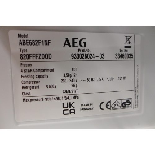 3208 - AEG Frost Free Built Under Freezer (H815xW596xD550) - model no.:- ABE682F1NF, original RRP £482.50 i... 