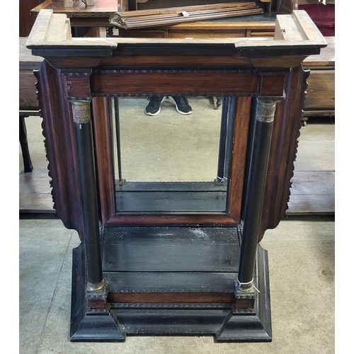 181 - A Victorian oak and ebonised mirrorback console table