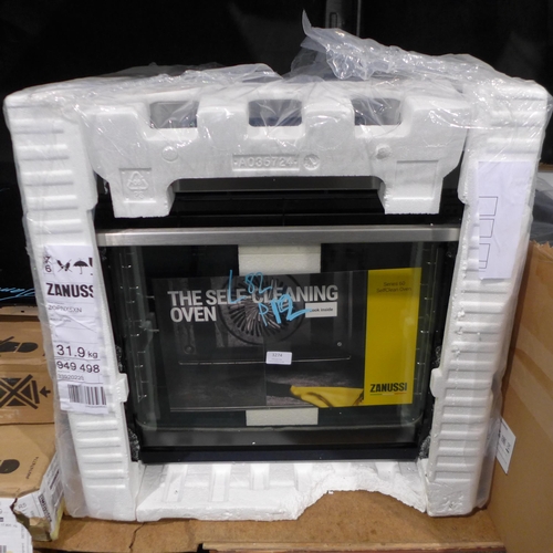 3274 - Zanussi single Pyrolytic Oven  - Stainless Steel (Broken Door) (422-82) * This lot is subject to VAT