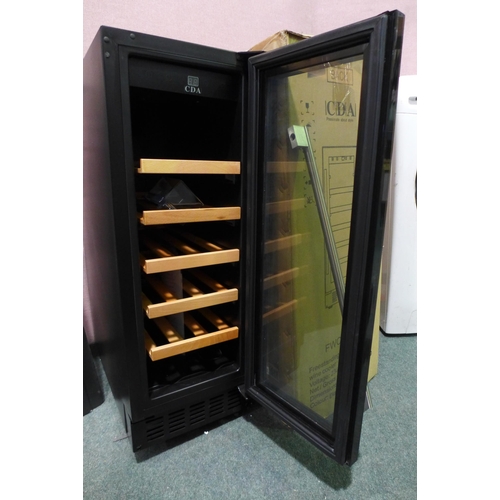 3293 - Freestanding CDA 30cm black under counter wine cooler - model:- fwc303BL