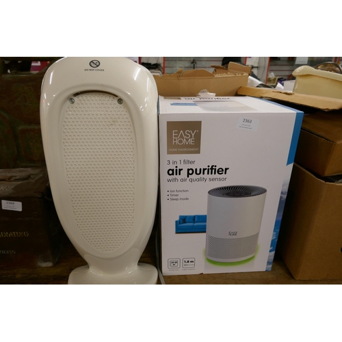 2363 - A Easy home 3 in 1 ait purifier and a dimples Ecol Chico electric heater