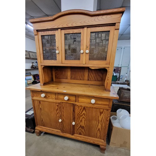 196 - A French pine kitchen dresser