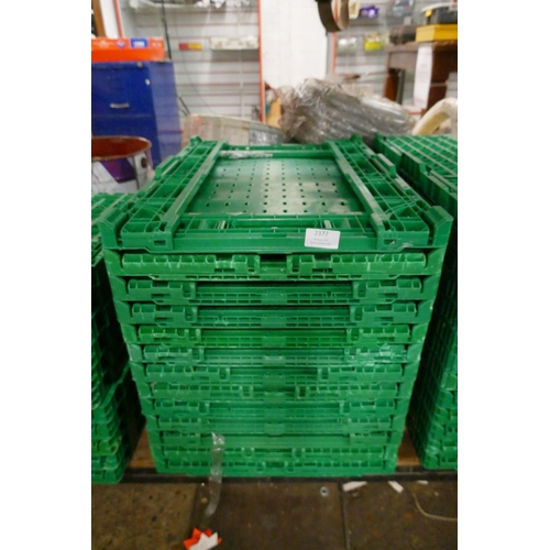 2377 - 13 Green folding/stackable 60x40cm  crates