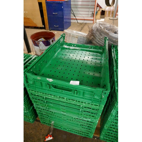 2377 - 13 Green folding/stackable 60x40cm  crates