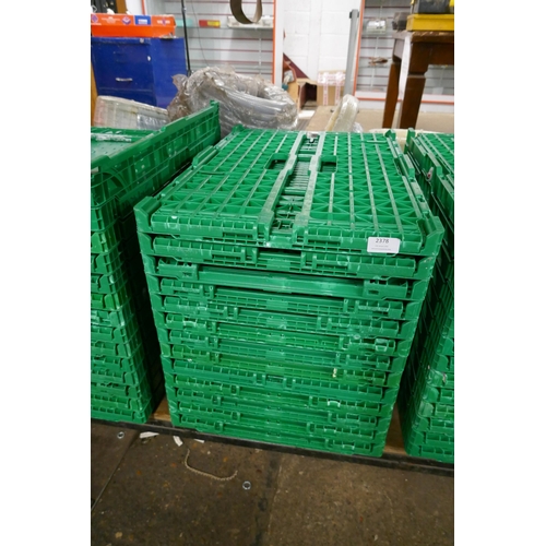 2378 - 13 Green folding/stackable 60x40cm  crates