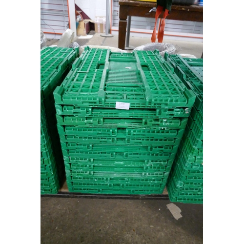 2379 - 13 Green folding/stackable 60x40cm  crates