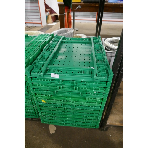 2380 - 13 Green folding/stackable 60x40cm  crates