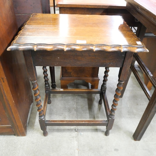 103 - An oak barleytwist occasional table